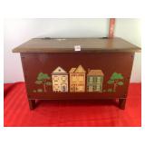 Painted Wooden Storage Box Painted Wooden Storage Box