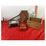 Jeep Car Radio, Wooden Box, Toolbelt & Misc Jeep Car Radio, Wooden Box, Toolbelt & Misc