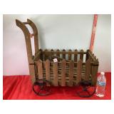 Wooden & Metal Decorative Yard Cart Wooden & Metal Decorative Yard Cart