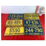 Assorted WV 1960s License Plates Assorted WV 1960s License Plates