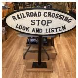 Cast Railroad Crossing Sign Approx 49" T x 48" W Cast Railroad Crossing Sign Approx 49" T x 48" W