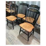 4 - L Hitchcock Black & Maple Chairs 4 - L Hitchcock Black & Maple Chairs