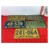 Assorted 1960s and 1970 WV License Plates Assorted 1960s and 1970 WV License Plates