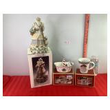 Porcelain Santa Musical, Spode Cup & Basket Porcelain Santa Musical, Spode Cup & Basket