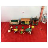 Vintage Wooden Train & Airplane Pull Toy Vintage Wooden Train & Airplane Pull Toy