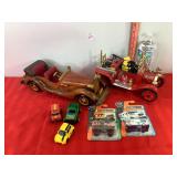 Wooden Car, Plastic Chicago Fire Dep. Car & Misc Wooden Car, Plastic Chicago Fire Dep. Car & Misc