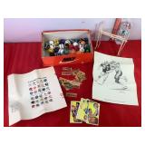 Vintage Mini Plastic NFL Helmets & Holder & Misc Vintage Mini Plastic NFL Helmets & Holder & Misc
