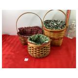 Longaberger Baskets w/Christmas Liners Longaberger Baskets w/Christmas Liners