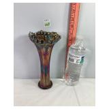 Iridescent Carnival Glass Vase