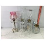 Assorted Oil Lamps, Some Converted