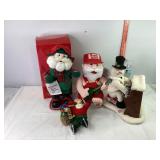 Dancing Santa, Bubba Claus, Snowman & Ornament