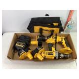 DeWALT Bag, 2 - 1/2" Drill, 3 Batts & 1 Charger