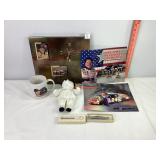 Nascar Clock, Mug, Knife & Misc