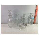 Glass Candle Holder, Vases & Decanter