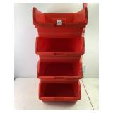 4ct Red 17" x 12" x 7" Stacking Bins