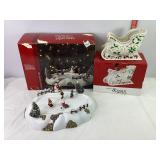 Animated Skating Rink and Porcelain Sled