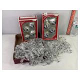 Silver Garland & Snowman Ornaments