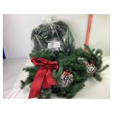 Lighted Christmas Wreath & Garland