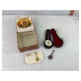 2 Banjo Pins & Collectible Mini Banjo in Case