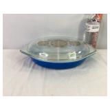 Pyrex Divided Blue Casserole w/Lid 1.5qt