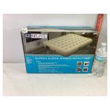 EZINFLATE Queen Suede Airbed w/Pump, NIB