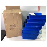 6ct Blue Bins 10-7/8" x 11" x 5", NIB