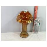 Jack in the Pulpit Marigold Carnival Glass Vase