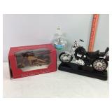 Motorcycle Clock & Wooden Motorcycle