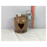 Candle Holder Heart Crock