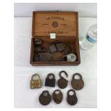 Vintage Locks & Wooden Box