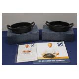 2 Zakarian Cast Iron Mini Oval Baking Pans