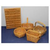 Rugged Cross Wooden Plaque & Longaberger Baskets