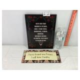 Metal Sign & Wooden Sign