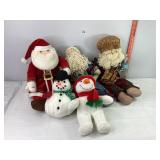 Santa & Snowman Plushes
