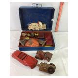 Partial Plastic Car & Asst Metal Pieces