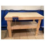 Work Bench w/Vise Approx 48" W x 24" D x 34" T