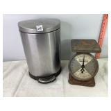 Step Trash Can & American Family Scale