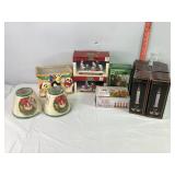 Candle & Mini Lights, Lemax Figures & M&M Planter