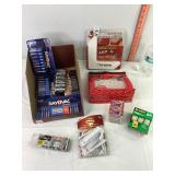 Assorted Batteries, Tape, Matches & Misc