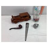 Wooden Car, Pipe, Shifter Knob & Misc