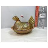 Indiana Glass Iridescent Nesting Hen