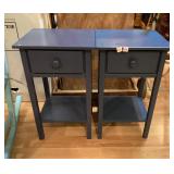 Wooden Blue Side Tables 27"x 16"x14"
