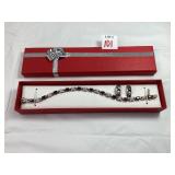 Sapphire Bracelet & Earrings w/Overlay