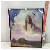 Indian Picture w/6 Kansas Quarters