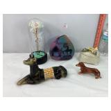Trinket Box, Ceramic Dogs & Misc
