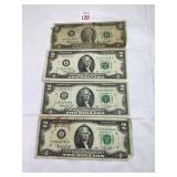 4 - 1976 $2 Bills