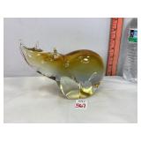 Amber/Clear Glass Rhino