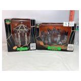 Spooky Town Lemax Cemetery Gate & Skeleton Gazebo