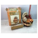 Hand Painted Ceramic Turkey Tureen w/Ladle