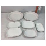 Pie Dishes & Asst Corning Airline Plates